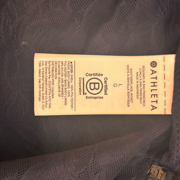 NWT $149 Athleta Large Eternal Bloom Cottage Blue Sightseer Lace Jacket #986271 - Picture 11 of 15